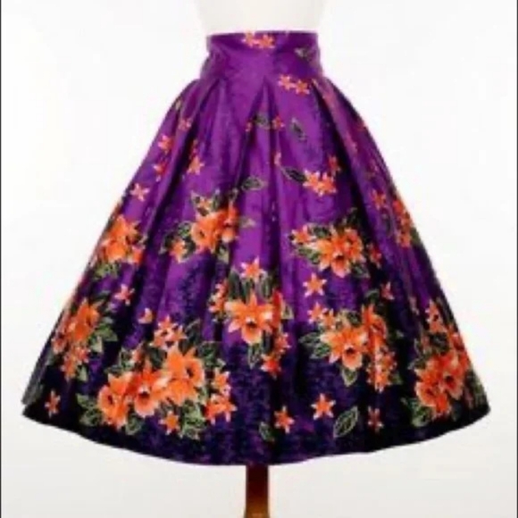 Deadly Dames by Micheline Pitt Tropical Purple KinkyBox Skirt Small - Picture 4 of 5